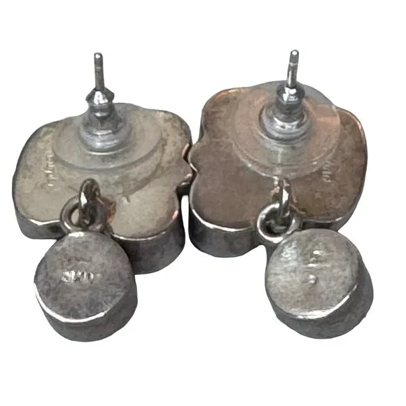 Amy Kahn Sterling Silver Earrings Cluster Labradorite Purple Pearls Drop Dangle - Picture 5 of 7